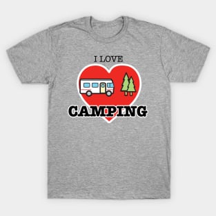 I Love Camping - Heart and Motorhome - Class A T-Shirt